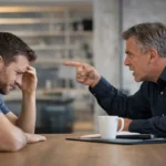Conversa tensa após crítica agressiva no ambiente de trabalho