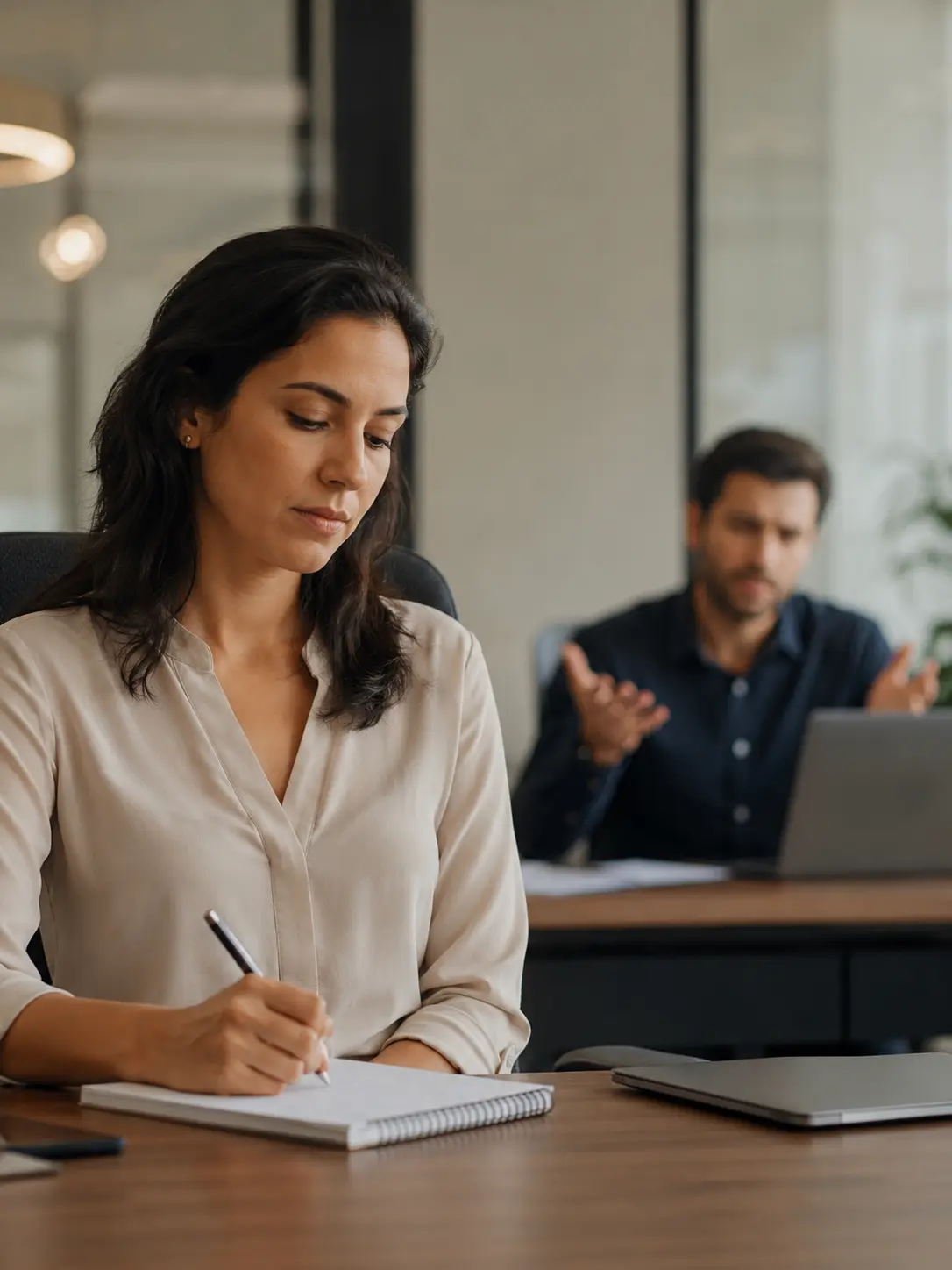 Profissional documentando situações no trabalho para se proteger de um colega tóxico