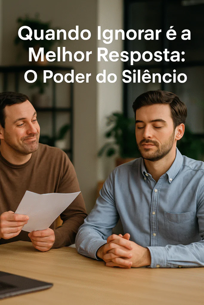 Pessoa escolhendo conscientemente não reagir a uma provocação, demonstrando discernimento emocional
