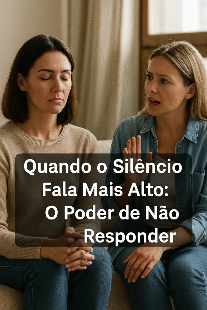 Pessoa serena optando conscientemente por não responder a uma provocação, demonstrando autocontrole